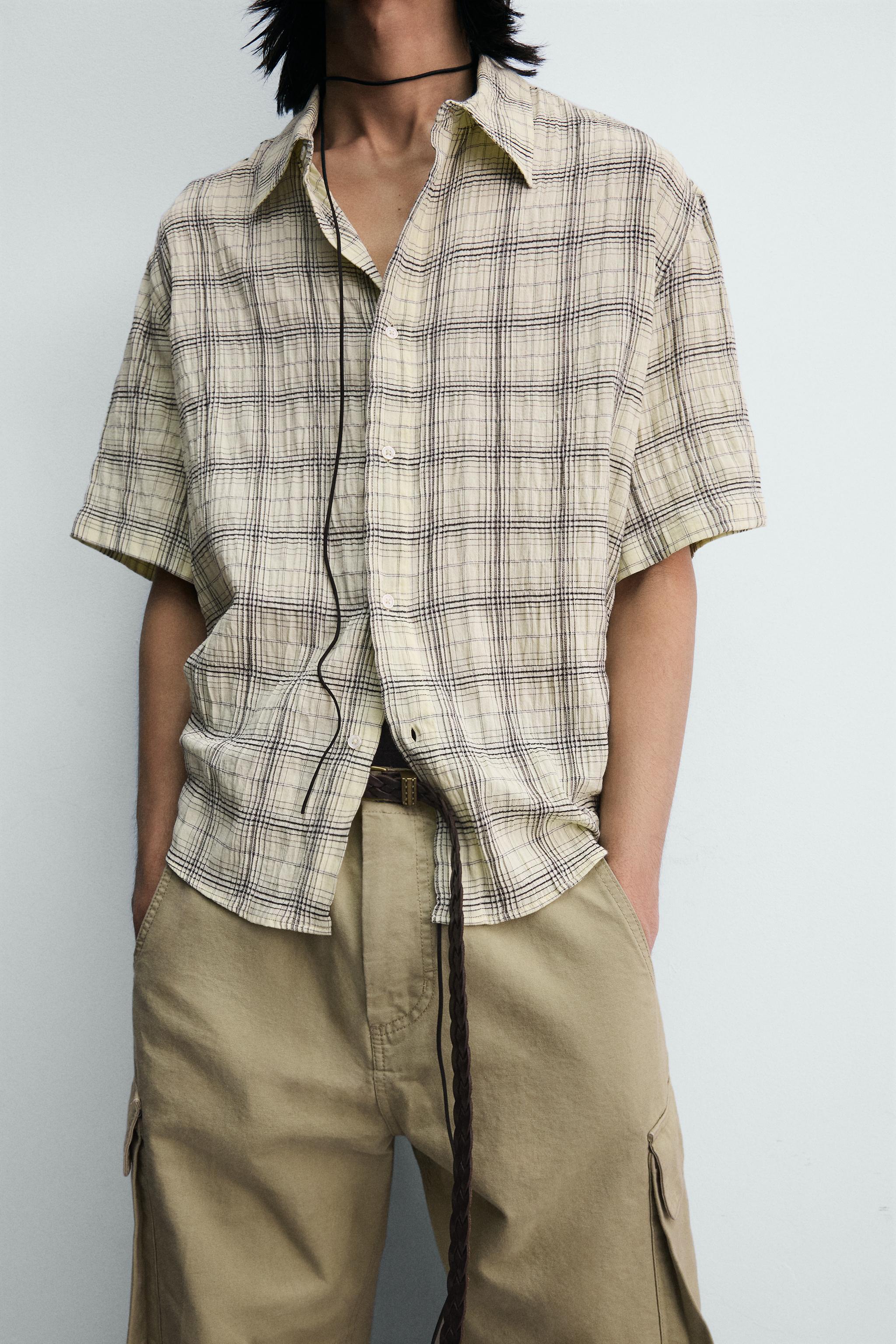 CHEMISE RELAXED FIT JACQUARD À CARREAUX